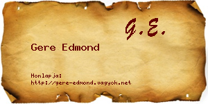 Gere Edmond névjegykártya